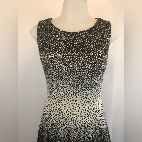 Eliza J Ponte Fit And Flare Dress Black & White - Picture 4 of 4